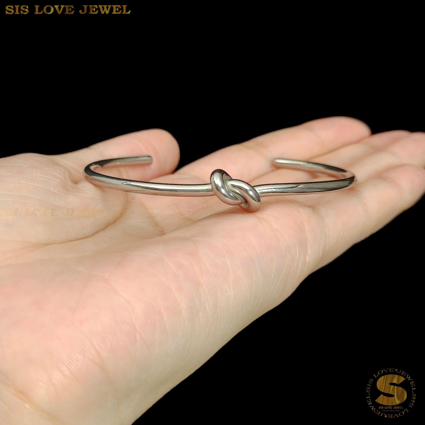 Silver Color Knot Adjustable Bangle H003