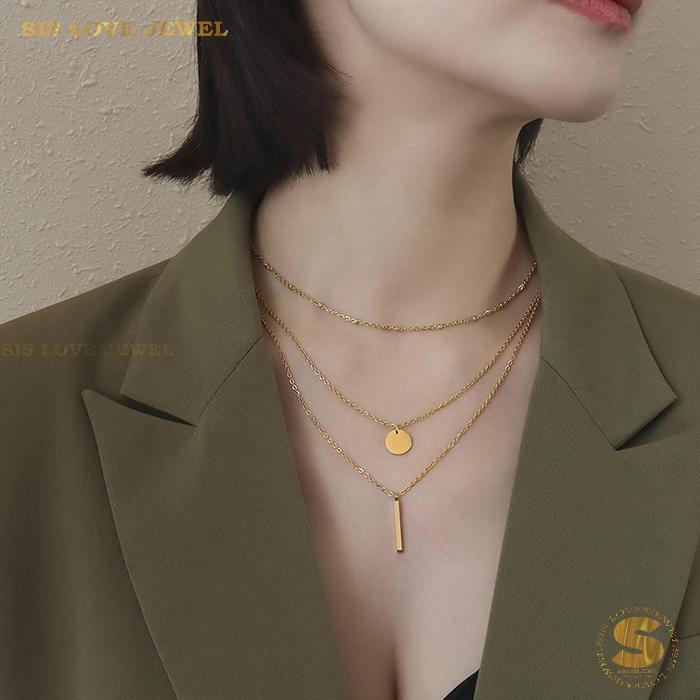 3-Layer Gold Plated Necklace N056