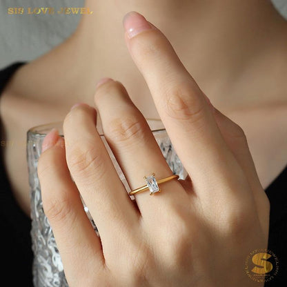 Square Cubic Zirconia Ring R101
