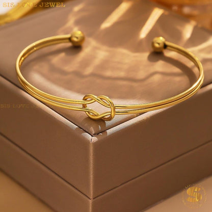 Lover's Knot Bangle H114 Gold