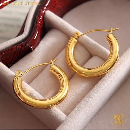 Everyday Gold Chunky Hoops S009