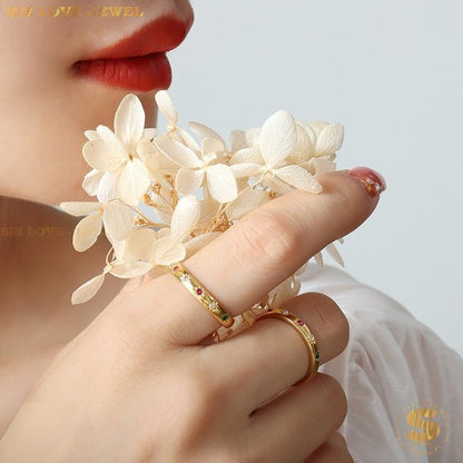 Colorful Zirconia Stone Ring R023