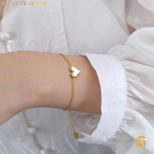 White Shell Love Bracelet B142 White