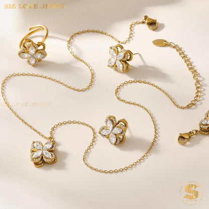 Four Leaf Love Jewelry Set N155 R136