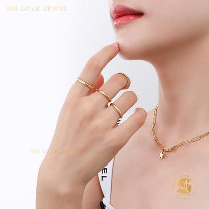 Simple Gold Plated Ring R002