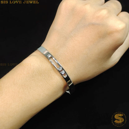 Trinity Sparkle Bangle H111 Silver