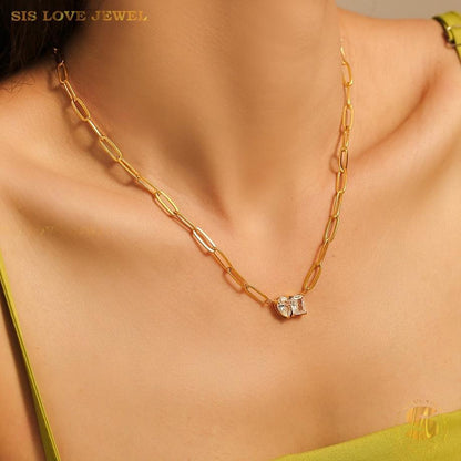 Luminous Love Paperclip Chain Necklace N143
