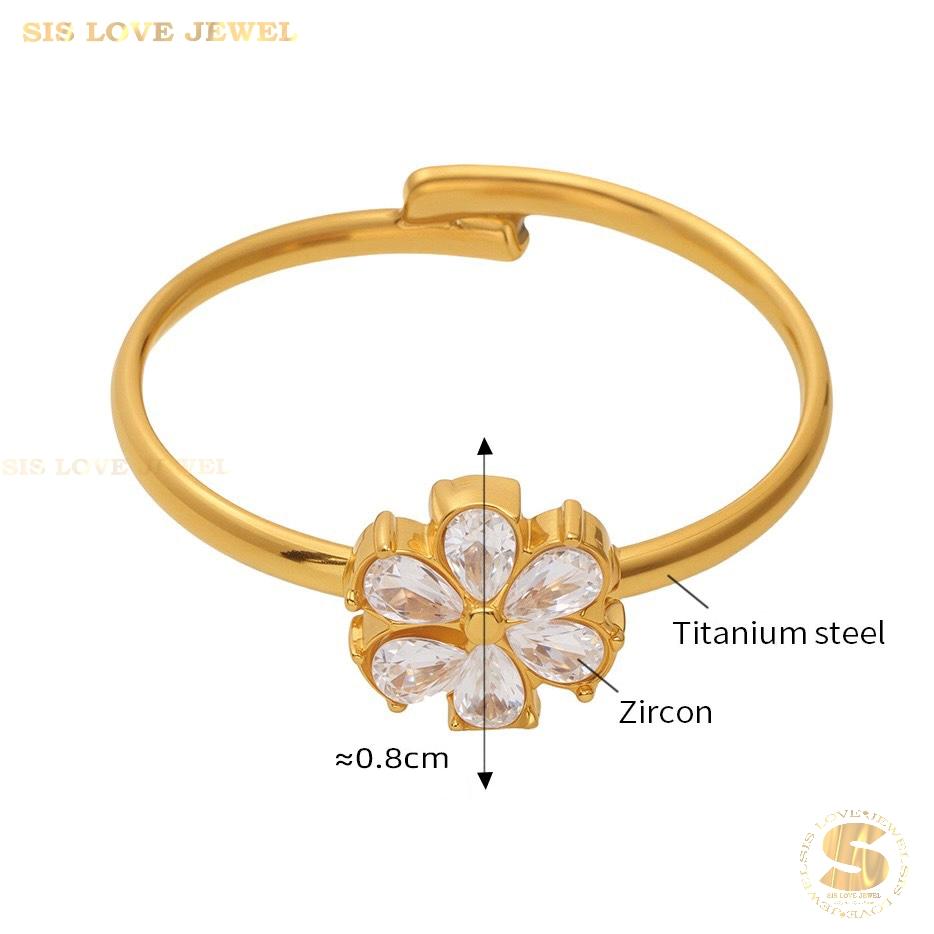 Zirconia Flower Ring R132
