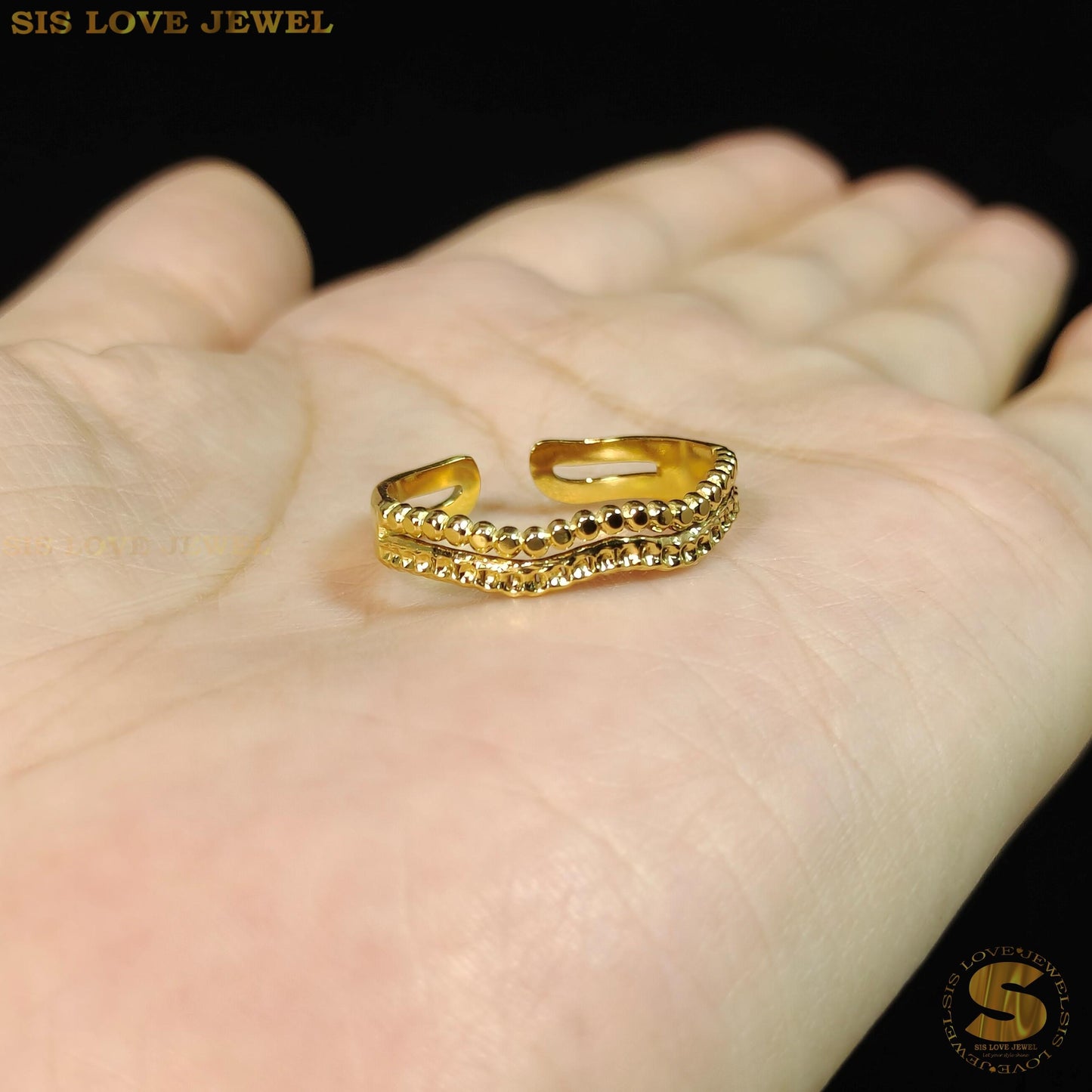 Simple Double Layer Ring R079