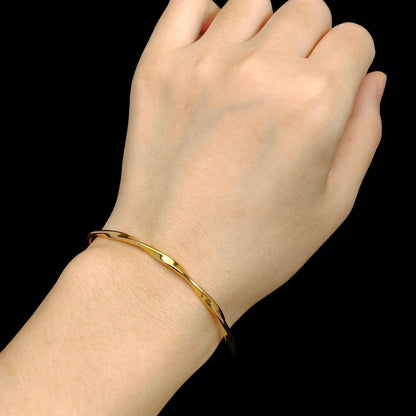 Simple Thin Twisted Adjustable Bangle H145