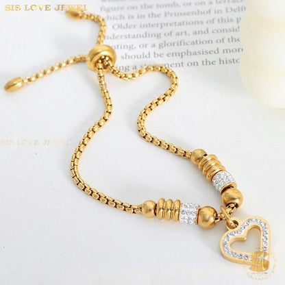 Adjustable Chain Love Bracelet B063 Gold