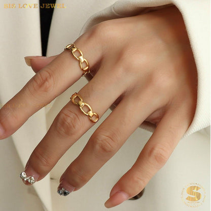 Adjustable Chain of Love Ring R060