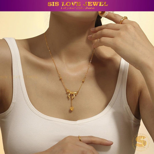 Ribbon Love Pendant Necklace N125