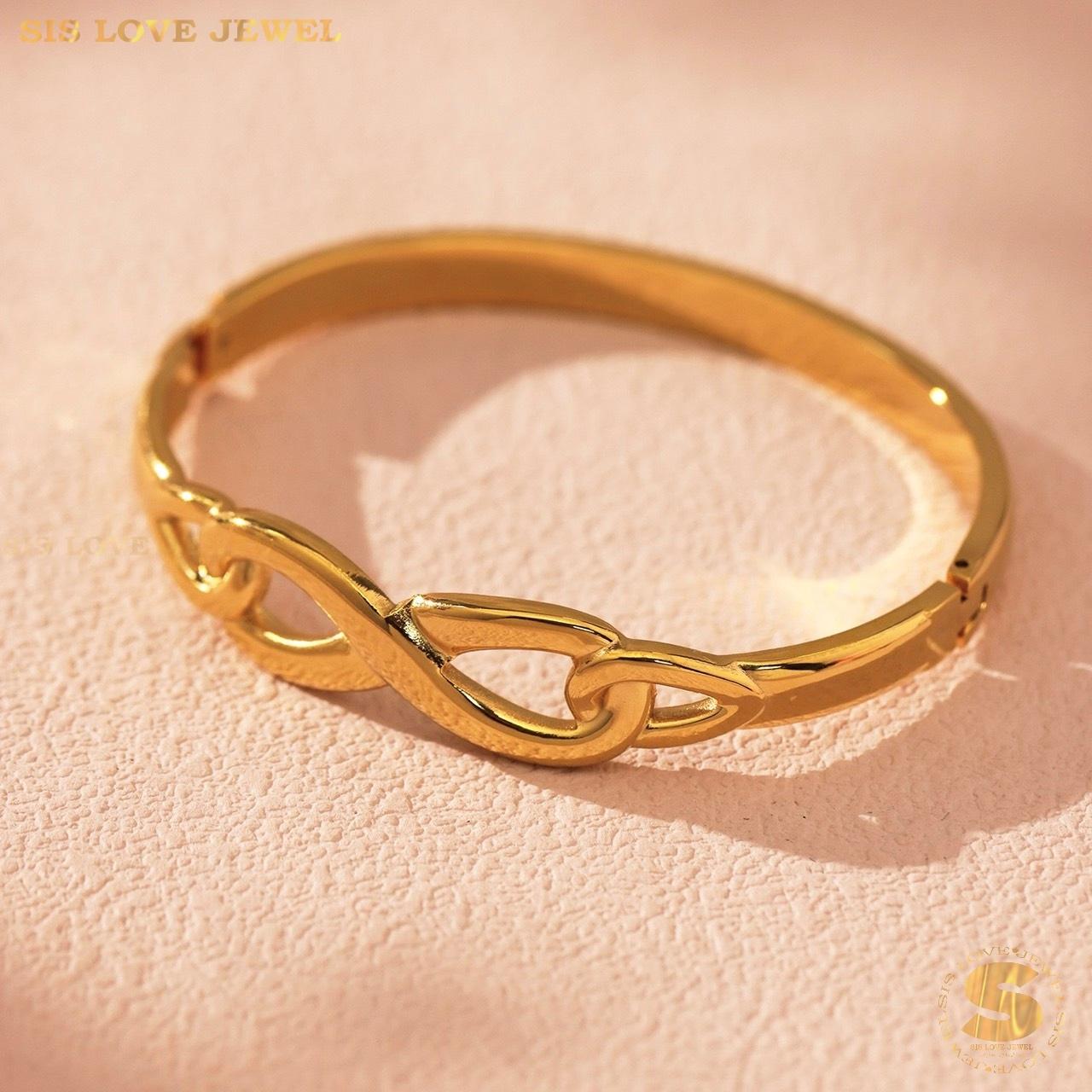 Infinity Gold Plated Bangle H167