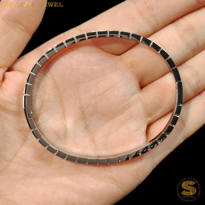 Silver Color Cubic Zirconia Full Diamond Bangle H033