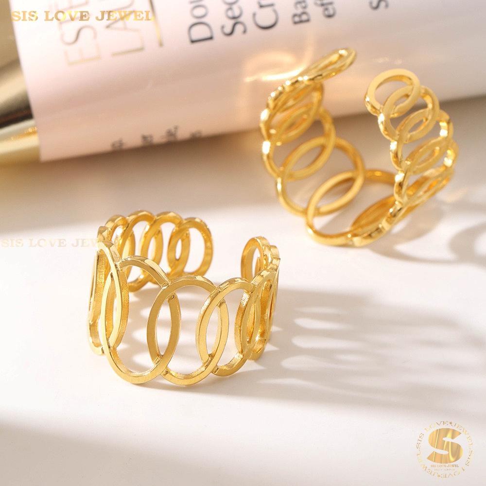 Simple Gold Plated Adjustable Ring R082