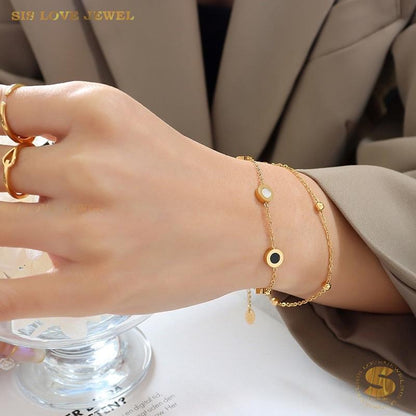 Double Layers Chain Bracelet B037
