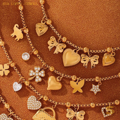 Sweet Bow & Love Charm Bracelet B256