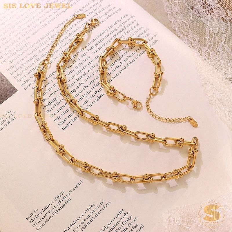 Link Necklace & Bracelet Set