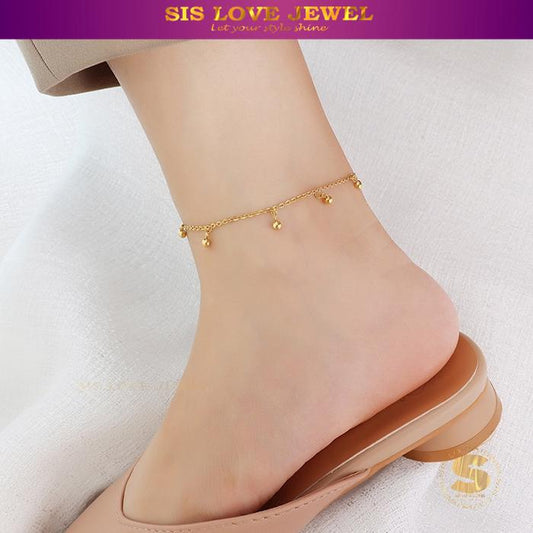 Dangling Balls Gold Plated Anklet A001