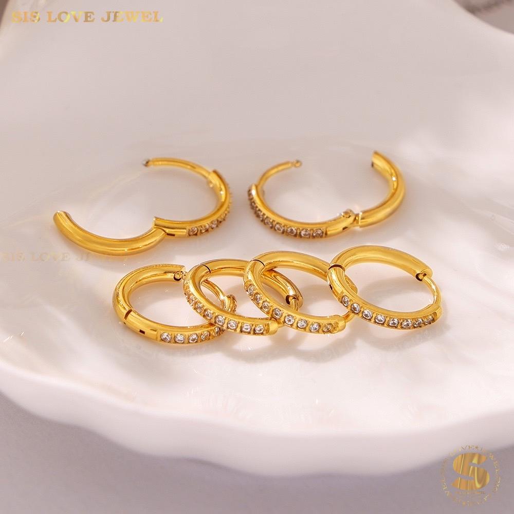 Chic Cubic Zirconia Hoop Earrings S038