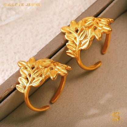 Chic Nature Leaf Open Ring R144