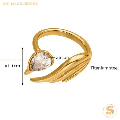 Elegant Swan Zircon Open Ring R143