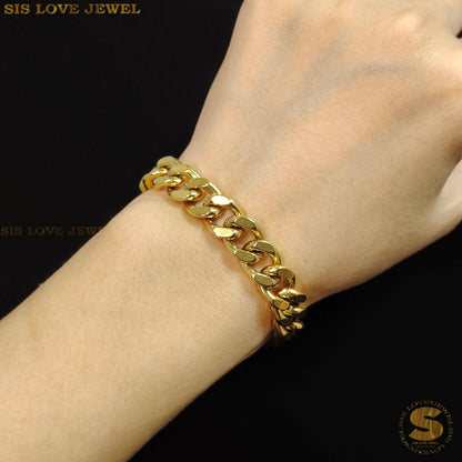 Gold Cuban Link Bracelet B121