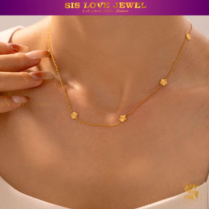 Gilded Harmony Flower Necklace N141