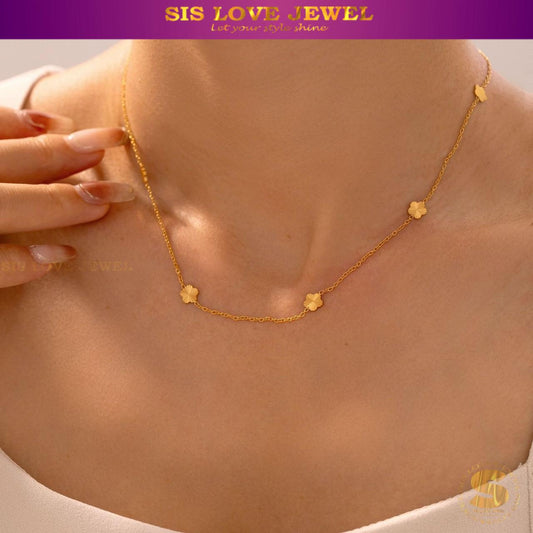 Gilded Harmony Flower Necklace N141