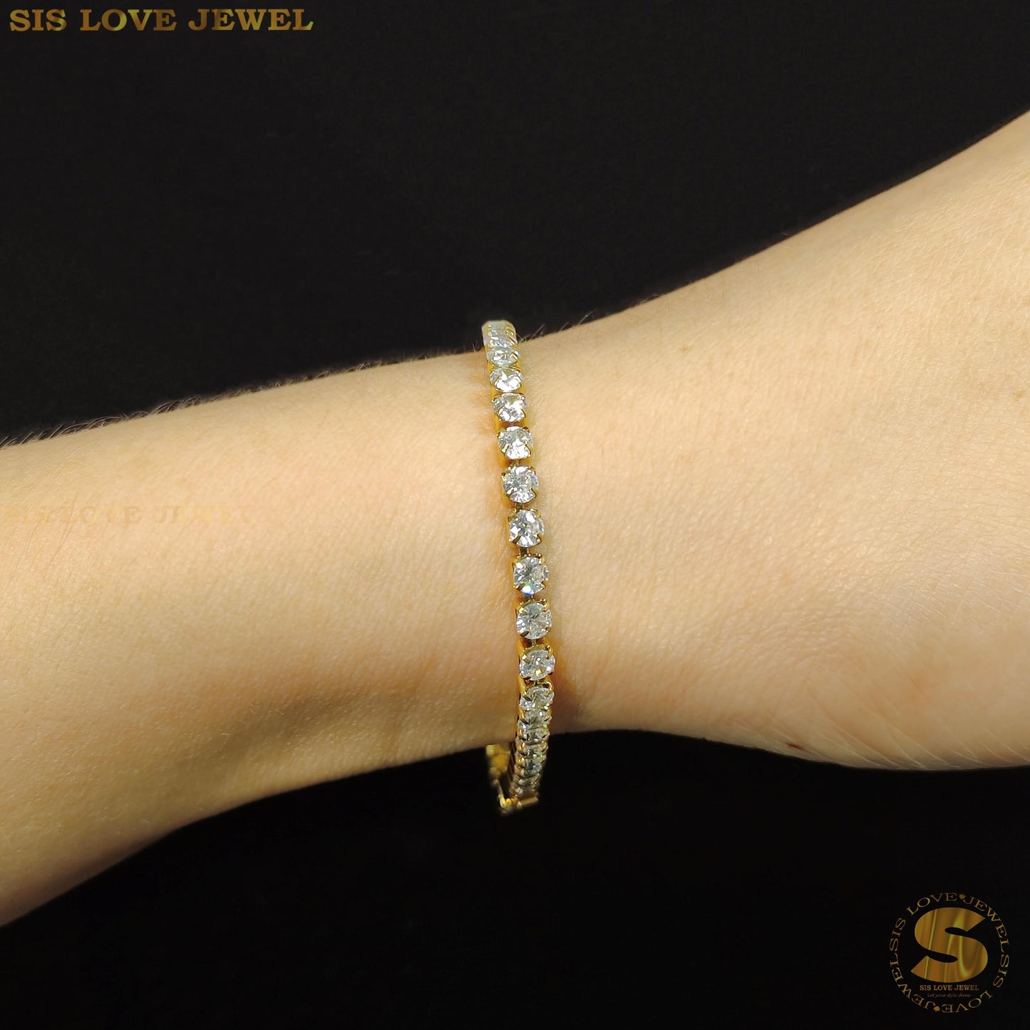 Cubic Zirconia Tennis Thin Bracelet B148