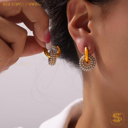 Sparkling Crystal Hoop Earrings S021
