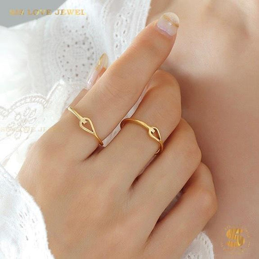 Minimalist Hidden Heart Ring R135