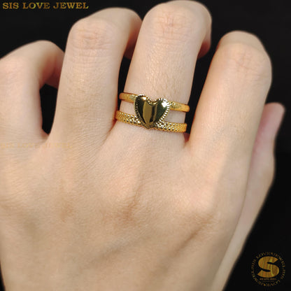 Double Layers Love Adjustable Ring R080