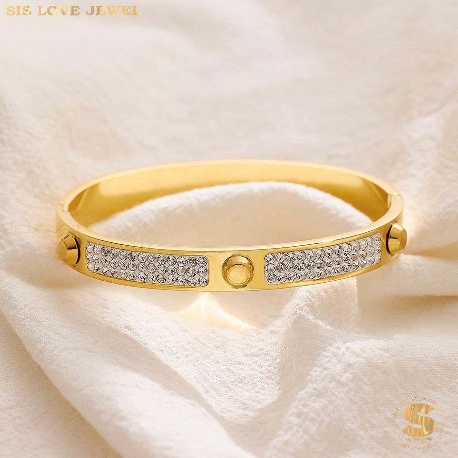 Thick Half Zirconia Bangle H075