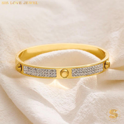Thick Half Zirconia Bangle H075