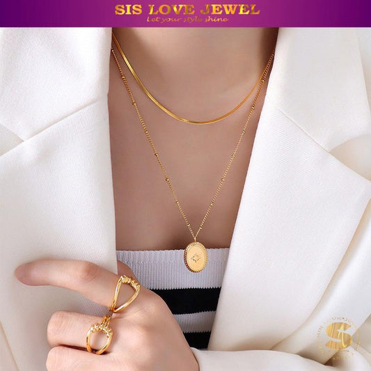 Double Layer Snake Chain Necklace N080
