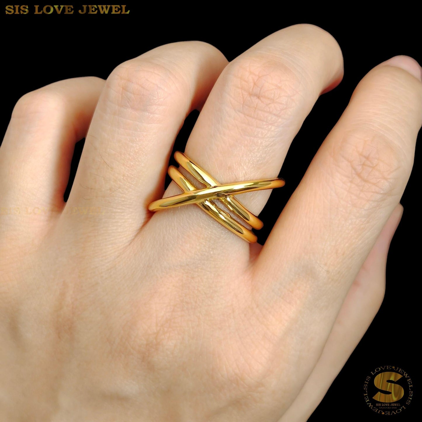 Cross Design Adjustable Ring R107