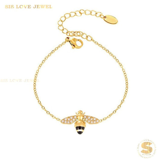 Bee Charm Zirconia Bracelet B219