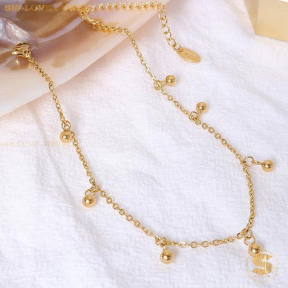 Dangling Balls Gold Plated Anklet A001