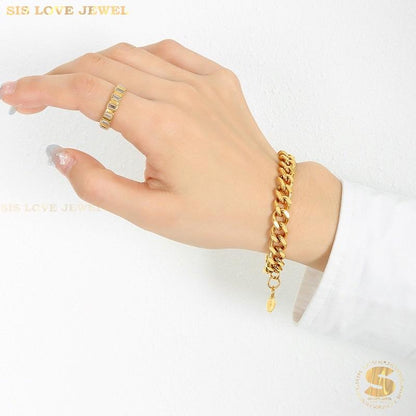 Classic Thick Chain Bracelet B085