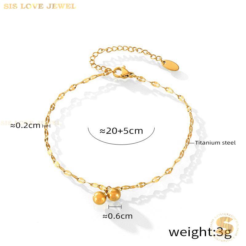 Double Ball Charm Gold Plated Anklet A034