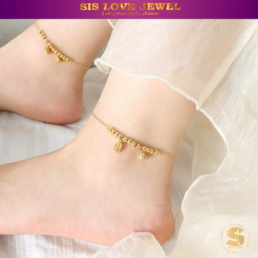 Dainty Gold Plated Tulip Charm Ankle A020