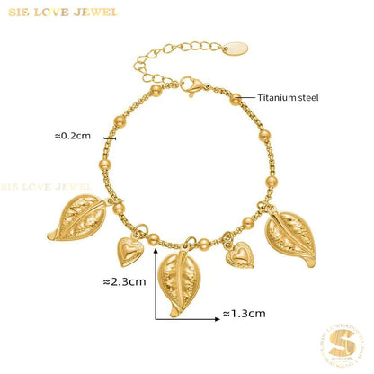 Forest Leaf Heart Bracelet B249