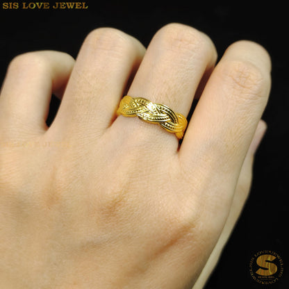 Simple Twisted Adjustable Ring R078