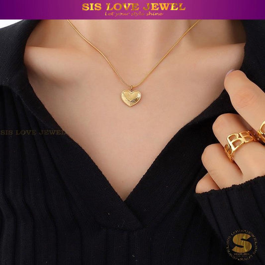 Snake Chain Love Pendant Necklace N127