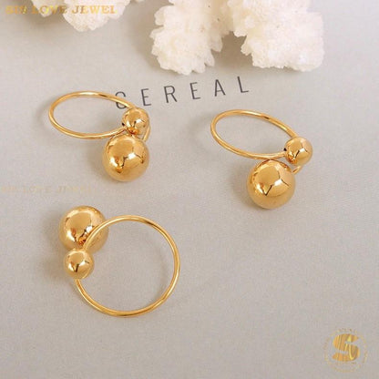 Golden Orb Duo Band Ring R049