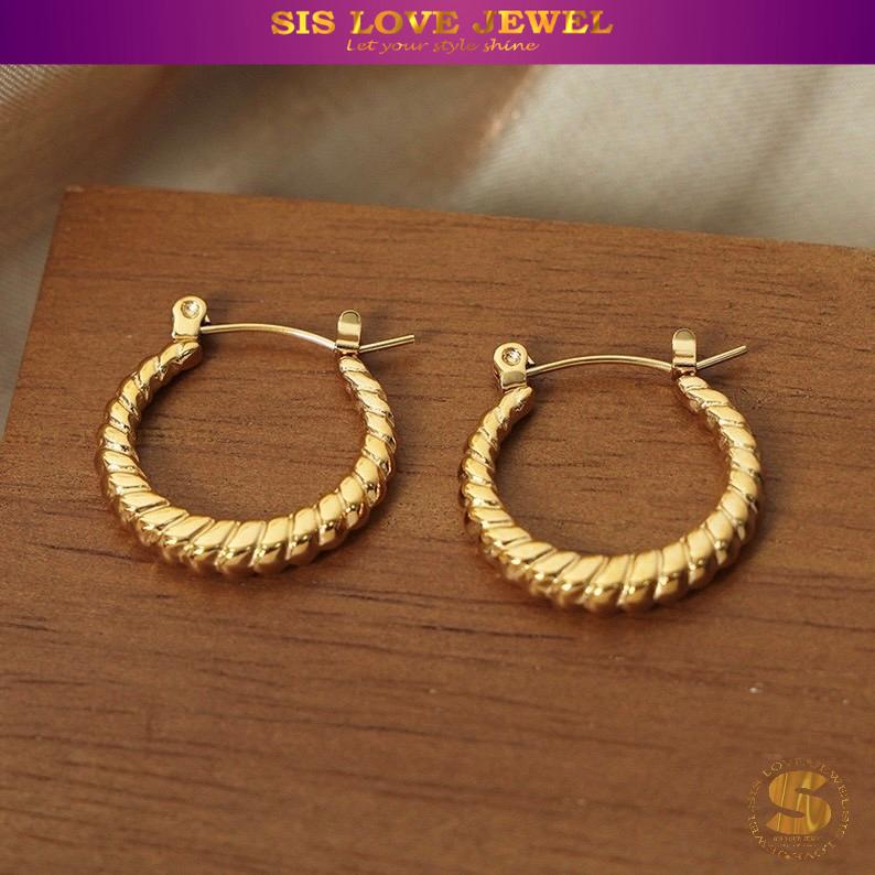 Twisted Rope Hoop Earrings S013