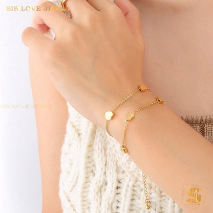Double Layer Love Bracelet B090 Gold