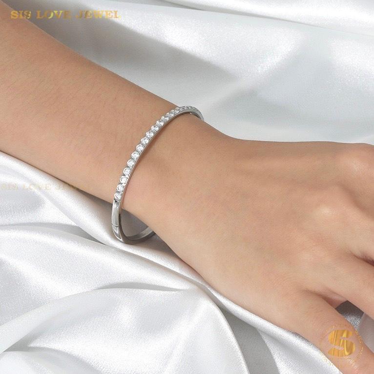 Moonlight Path Bangle H024 Silver